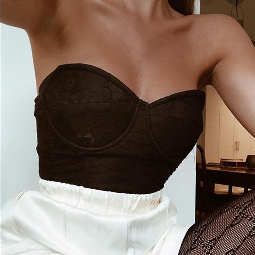 NWT - Lionees Madison Bustier Black Lace Top